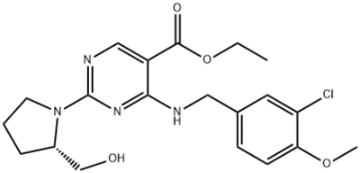 (S)-4-(3-氯-4-甲氧基苄基氨基)-5-乙氧羰基-2-(2-羟甲基-1-吡咯烷基)嘧啶