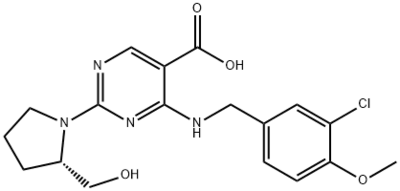 (S)-4-(3-氯-4-甲氧基苯氨基)-5-羧基-2-(2-羟甲基-1-吡咯基)嘧啶